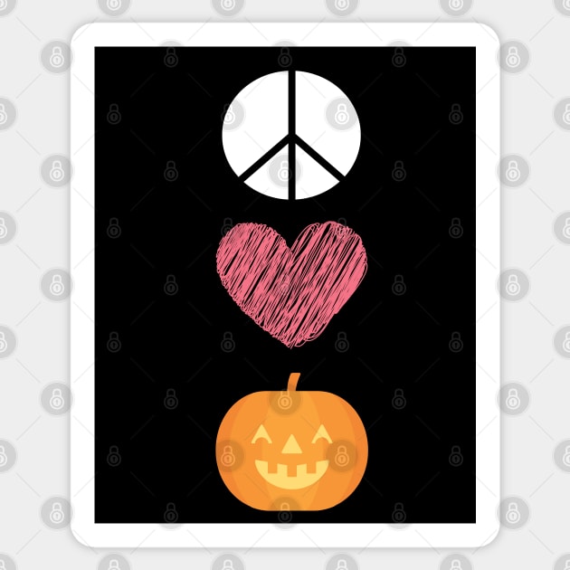 Peace Love And Pumpkin Cute Design Sticker by TANSHAMAYA